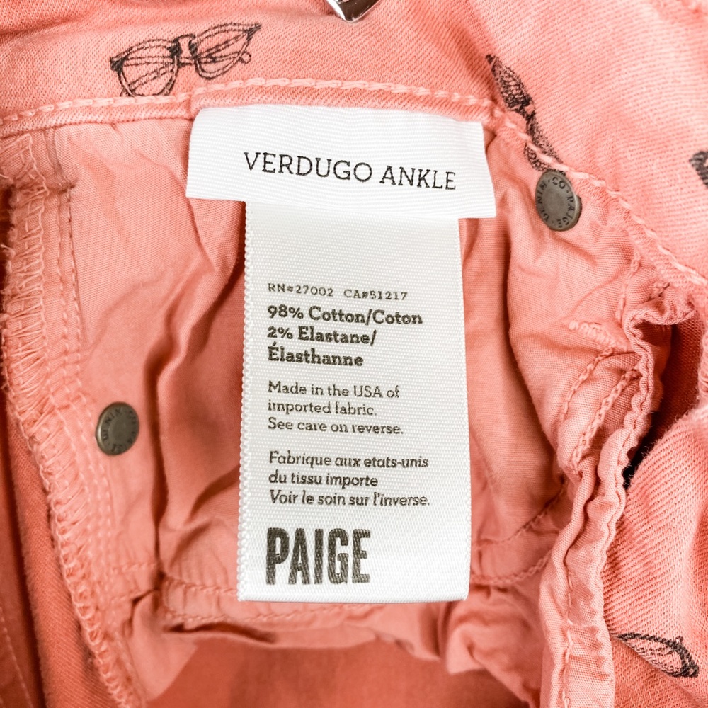 Paige Verdugo Ankle Pink Sunnies Skinny Jeans 27 - Picture 5 of 6